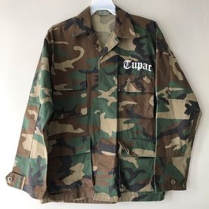 2 pac Tupac all eyes on me army camouflage jacket